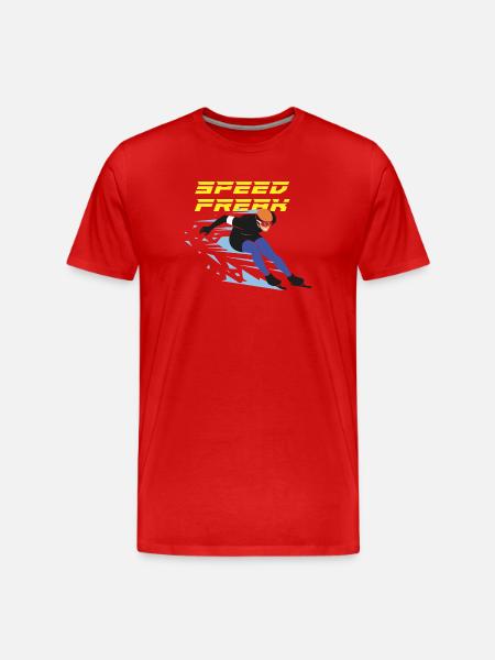 Eisschnellauf: Speed Freak - Männer Premium Bio T-Shirt - Rot