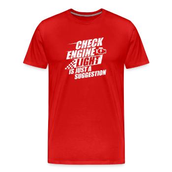 Check Engine Light Suggestion Muscle Car - Men's Premium Organic T-Shirt - red - Front - Damien (186cm)