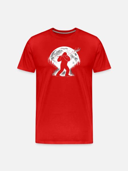 Bigfoot Flute Player - Men's Premium Organic T-Shirt - red