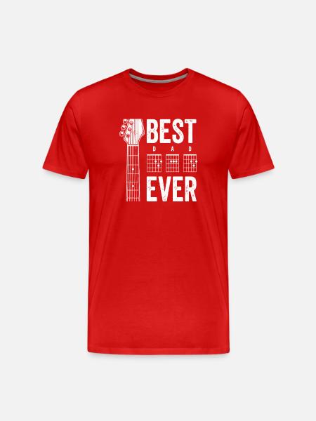 Guitar Shirt for Best Dad - Men's Premium Organic T-Shirt - red