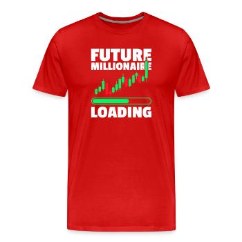 Future Millionaire Stock Market Stock Market Trader - Men's Premium Organic T-Shirt - red - Front - Damien (186cm)