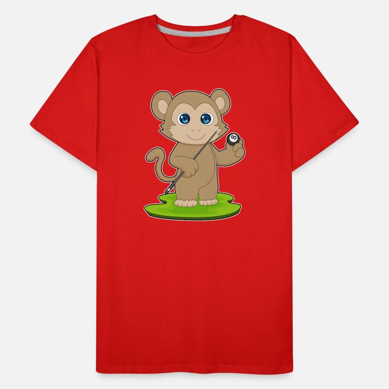 Affe Billiard Queue Sport Männer Premium Bio T-Shirt