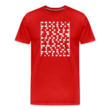 Pixel Grid Monochrome - Men's Premium Organic T-Shirt - red - Front - Damien (186cm)