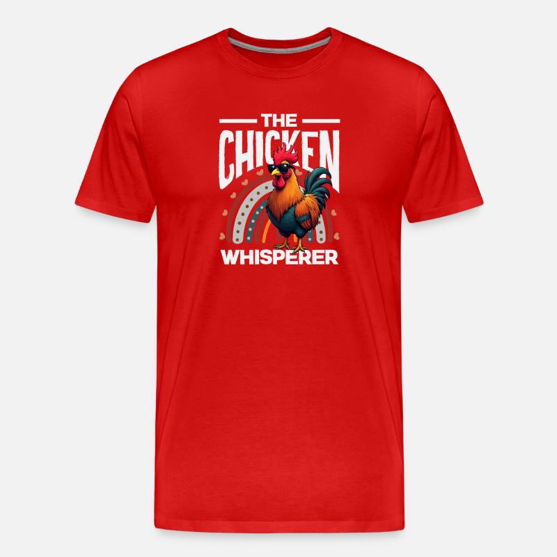 Der Hühnerflüsterer Cooler Hahn - Männer Premium Bio T-Shirt - Rot