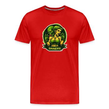 Sinners! Demon in the countryside - Men's Premium Organic T-Shirt - red - Front - Damien (186cm)