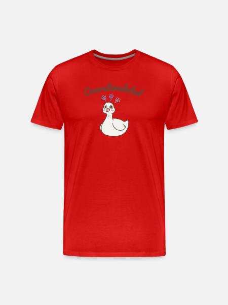 Overexcited Duck Cartoon - Men's Premium Organic T-Shirt - red
