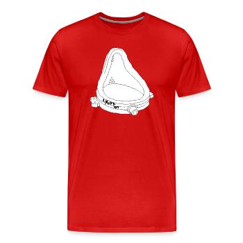 Duchamp-Brunnen-Urinalkunst lustige Linien-Skizze - Männer Premium Bio T-Shirt - Rot - Vorne - Damien (186cm)