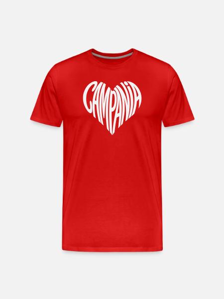 Campania Herz Typografie - Männer Premium Bio T-Shirt - Rot