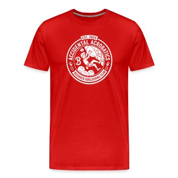 Boulder-Anfänger Club Emblem - Männer Premium Bio T-Shirt - Rot - Vorne - Damien (186cm)