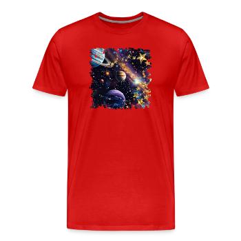 Galactic Star Gold Star - Men's Premium Organic T-Shirt - red - Front - Damien (186cm)