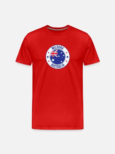 Mildura Australia Circular Badge - Men's Premium Organic T-Shirt - red
