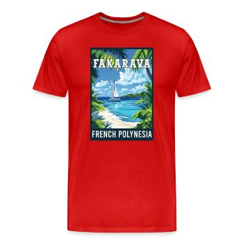 Entdecken Sie tropische Fakarava in Französisch-Polynesien - Männer Premium Bio T-Shirt - Rot - Vorne - Damien (186cm)