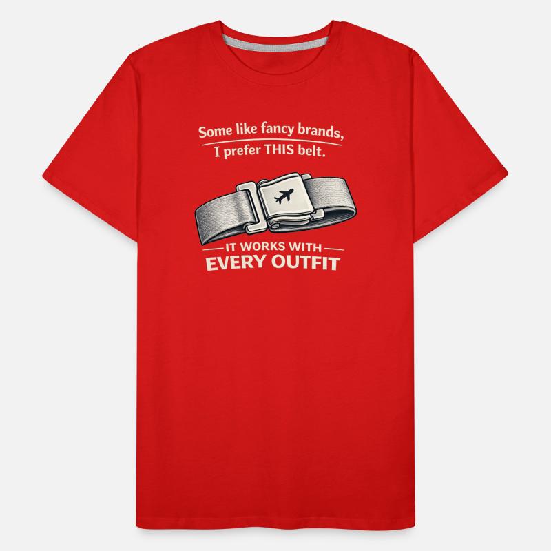 THIS Belt Spruch: Sitzgurt Flugzeug Männer Premium Bio T-Shirt