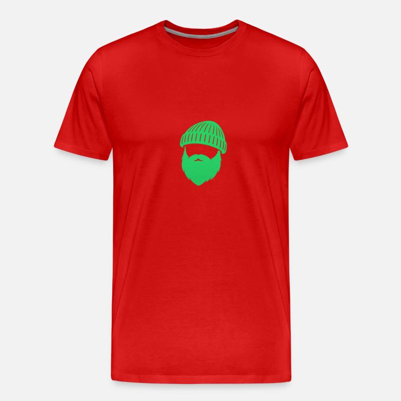 Beanie Bart Design – Maritimer Streetstyle - Männer Premium Bio T-Shirt - Rot
