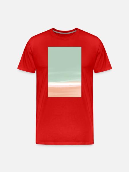 Green orange block - customizable - Men's Premium Organic T-Shirt - red