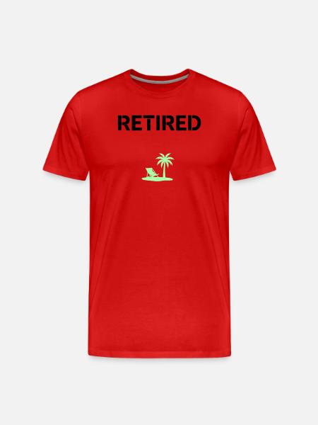 Retired Pension Palm Tree Beach - Men's Premium Organic T-Shirt - red