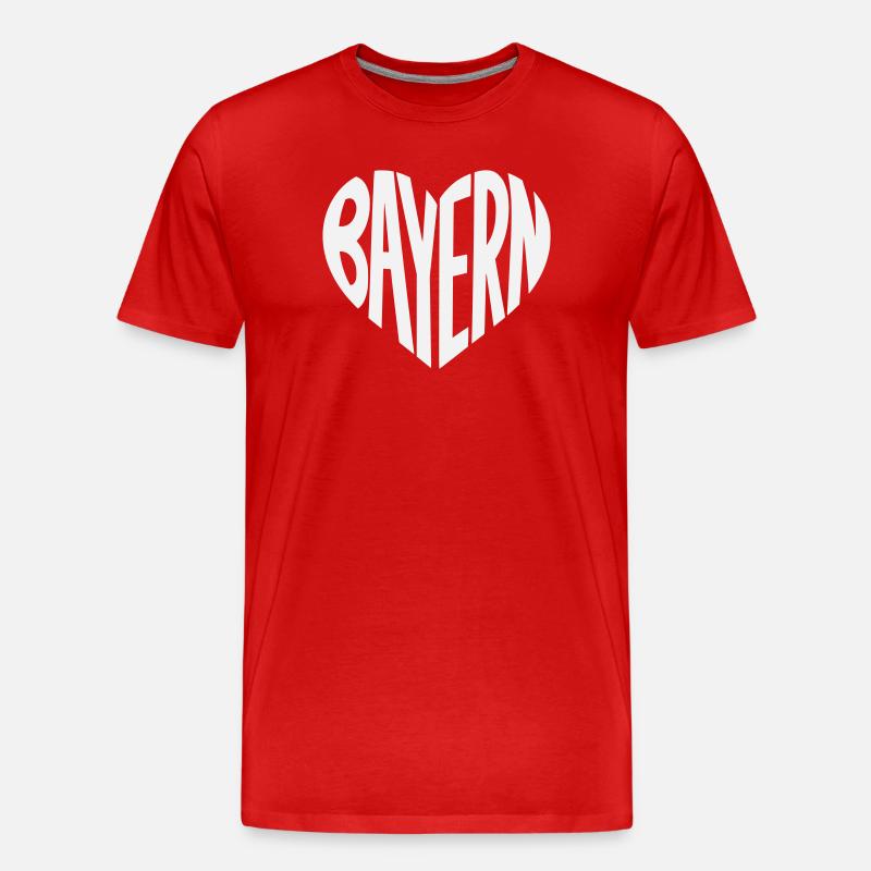 Bavaria Heart Typography - Men's Premium Organic T-Shirt - red