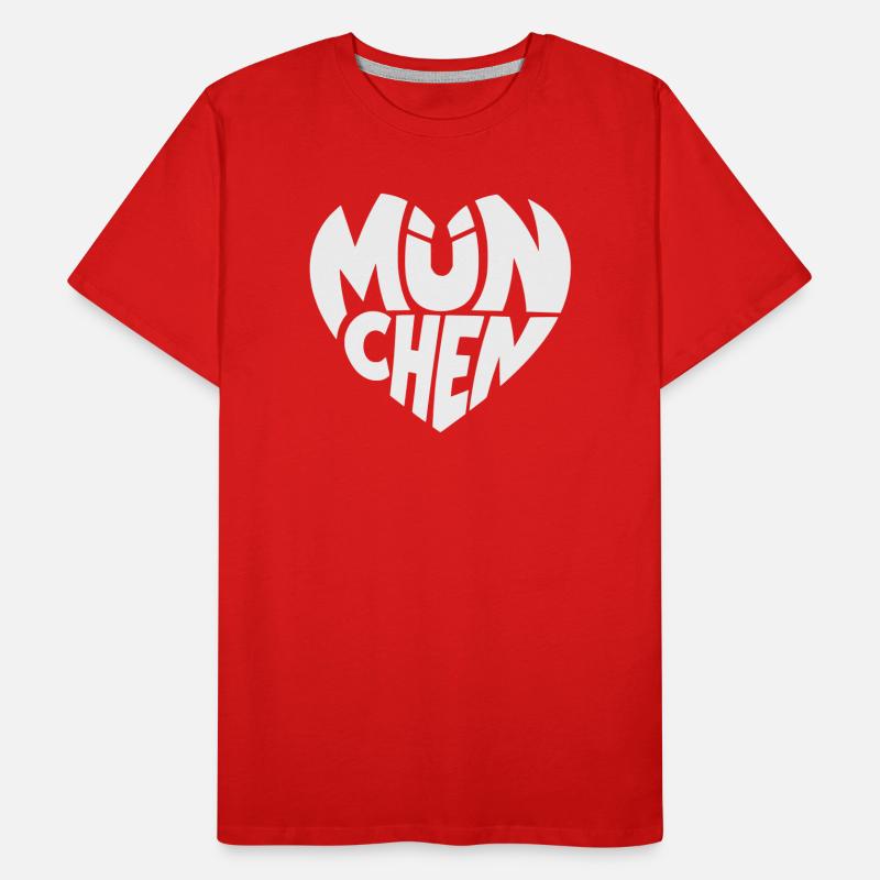 Munich Heart Logo Typography Men's Premium Organic T-Shirt