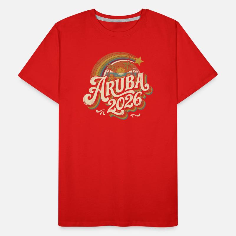 Aruba 2026 Retro Sunset Männer Premium Bio T-Shirt