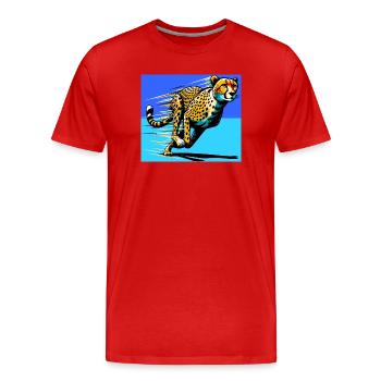 cheetah - Men's Premium Organic T-Shirt - red - Front - Damien (186cm)