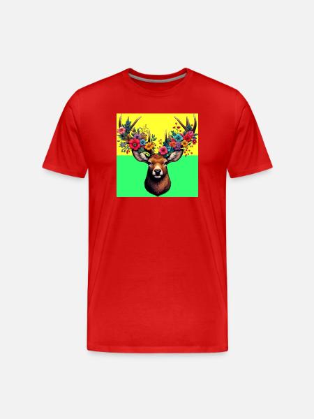 Deer - Men's Premium Organic T-Shirt - red