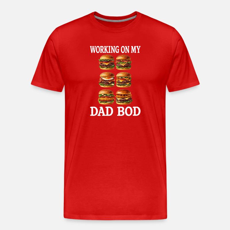 Dad Bod Burger Grid - Men's Premium Organic T-Shirt - red