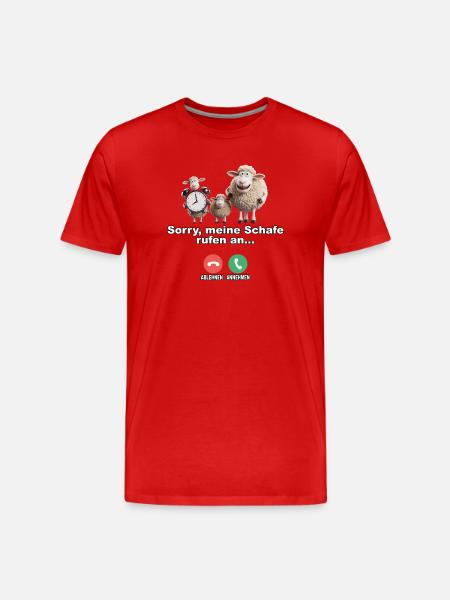 Sorry, my sheep are calling - Men's Premium Organic T-Shirt - red