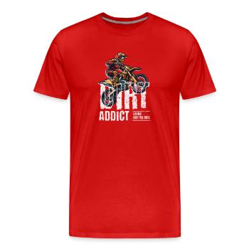 MotoX Addict Fahrgrafik - Männer Premium Bio T-Shirt - Rot - Vorne - Damien (186cm)