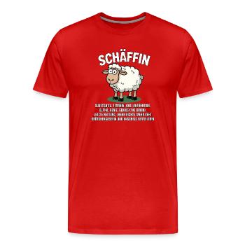 Sheep - Alpha Sheep with Sunglasses - Men's Premium Organic T-Shirt - red - Front - Damien (186cm)