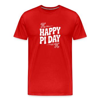 Happy Pi Day - Men's Premium Organic T-Shirt - red - Front - Damien (186cm)