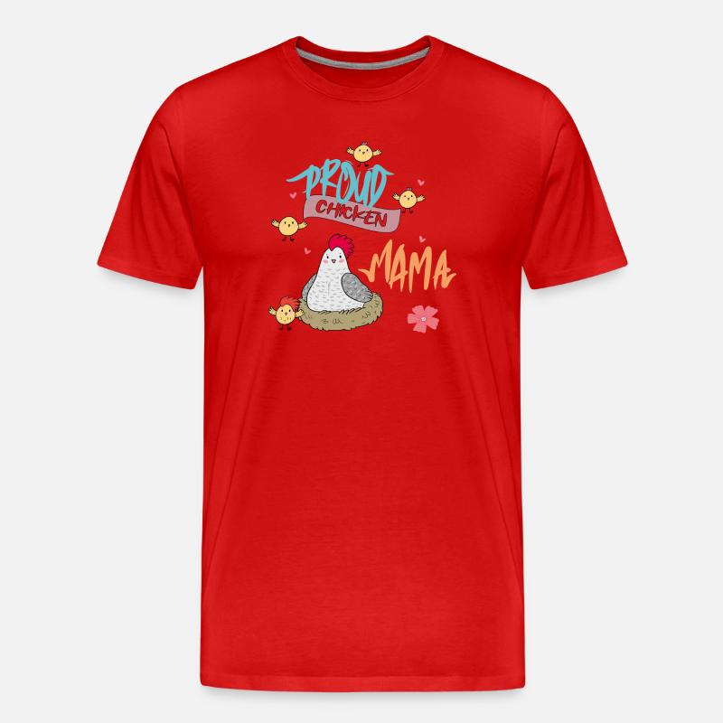 Stolze Huhn Mama - Männer Premium Bio T-Shirt - Rot