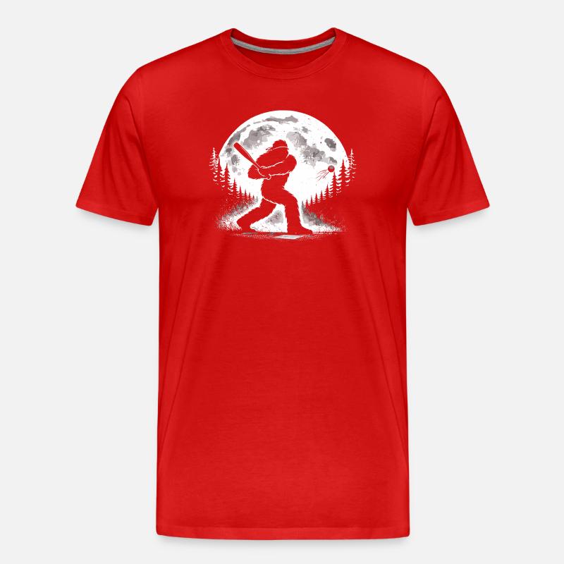 Bigfoot Baseball Spieler - Männer Premium Bio T-Shirt - Rot