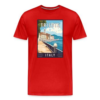 Découvrez la Trieste des gemmes adriatiques en Italie - T-shirt bio Premium Homme - rouge - Devant - Damien (186cm)
