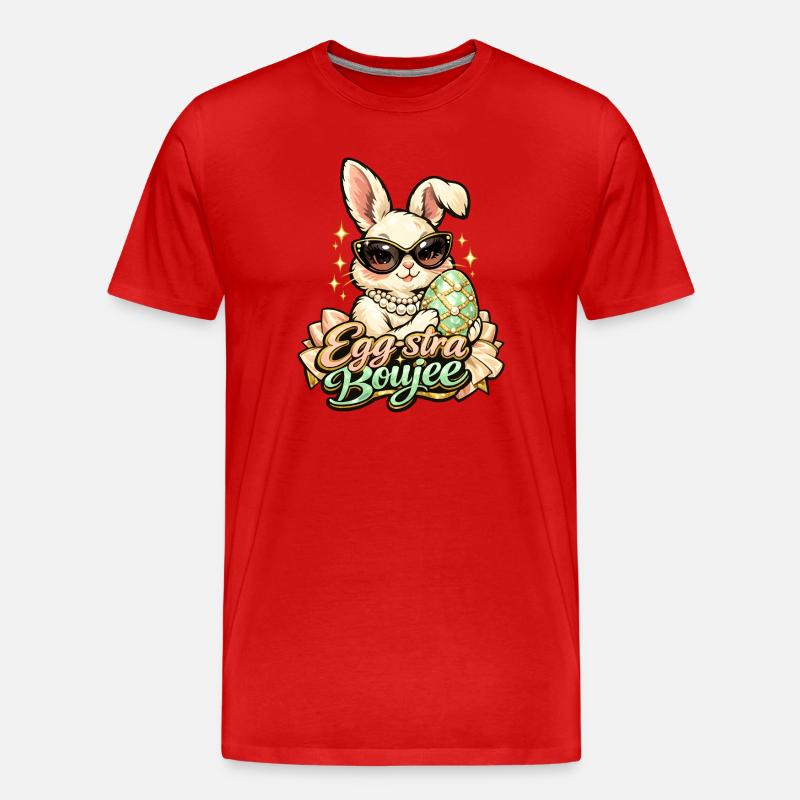 Egg-stra Boujee Osterhase Ostern - Männer Premium Bio T-Shirt - Rot
