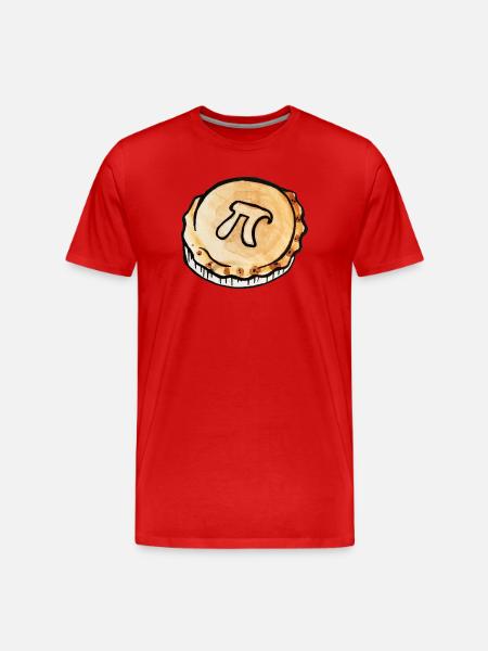 Pi Pie Grafik-Tee - Männer Premium Bio T-Shirt - Rot