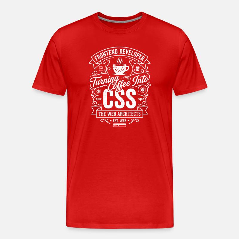 Frontend Coffee CSS Tee - Men's Premium Organic T-Shirt - red