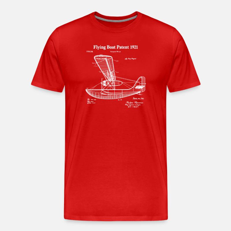 Flugboot-Patent - Männer Premium Bio T-Shirt - Rot