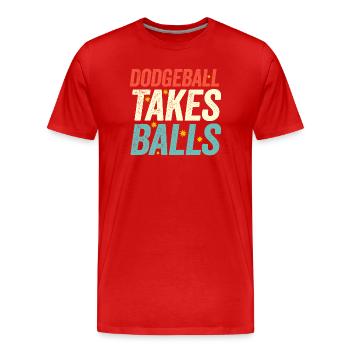 Le ballon au prisonnier prend des balles - T-shirt bio Premium Homme - rouge - Devant - Damien (186cm)