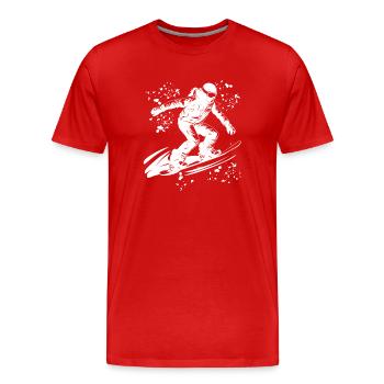 Snowboarder Snowboarding Snowboard - Men's Premium Organic T-Shirt - red - Front - Damien (186cm)