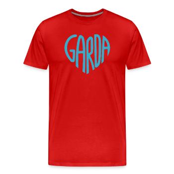 Faute de frappe signature Garda Blue - T-shirt bio Premium Homme - rouge - Devant - Damien (186cm)