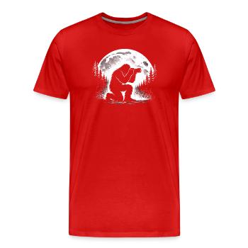 Bigfoot Fotograf - Männer Premium Bio T-Shirt - Rot - Vorne - Damien (186cm)