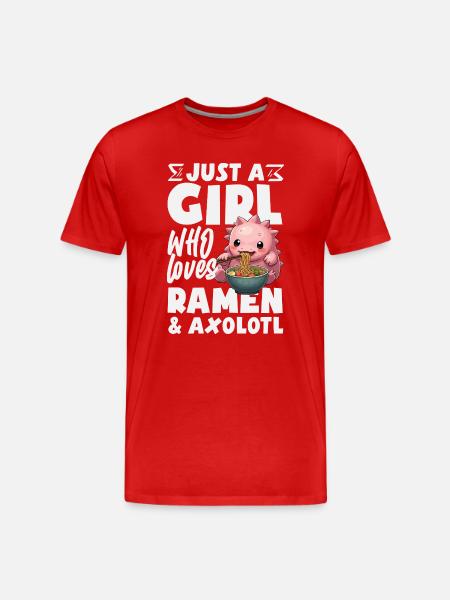 Cute Axolotl Kawaii Axolotl Lover - Men's Premium Organic T-Shirt - red