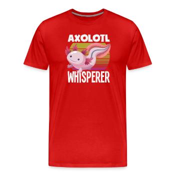 Mignon Axolotl Kawaii Amoureux des Axolotls - T-shirt bio Premium Homme - rouge - Devant - Damien (186cm)
