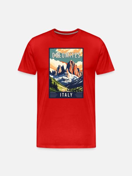 Experience Majestic Dolomites in Italy - Men's Premium Organic T-Shirt - red