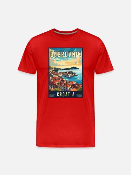 Discover Mediterranean Dubrovnik in Croatia - Men's Premium Organic T-Shirt - red