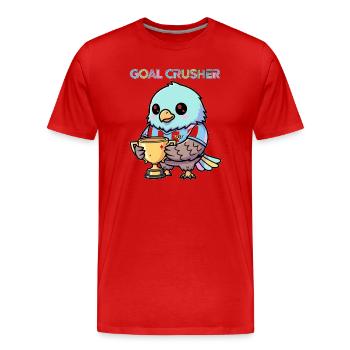 Kawaii Eagle Goal Crusher Soccer Sticker - Men's Premium Organic T-Shirt - red - Front - Damien (186cm)