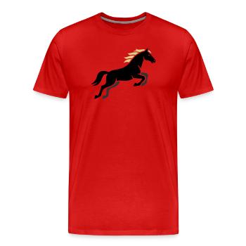 Noble Horse Mane Equestrian - Men's Premium Organic T-Shirt - red - Front - Damien (186cm)