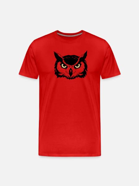 Mystic Owl Head Nature - Men's Premium Organic T-Shirt - red