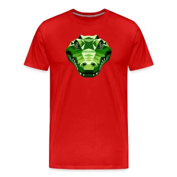 Krokodil Alligator Reptilien Kroko Liebe Krokodile - Männer Premium Bio T-Shirt - Rot - Vorne - Damien (186cm)