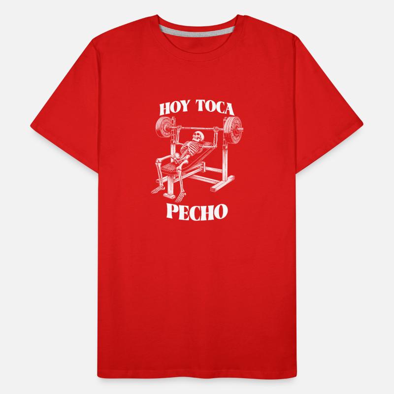 Hoy Toca Pecho Développé couché squelette T-shirt bio Premium Homme